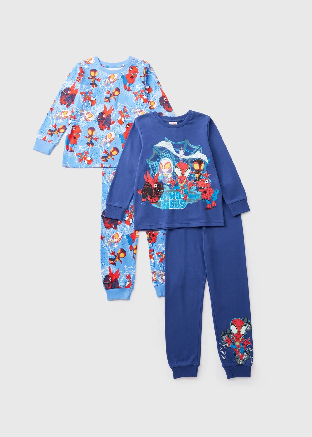 Disney 2 Pack Kids Blue Spidey Dino Pyjama Set (1-7yrs) - Age 2 - 3 Years Image 1