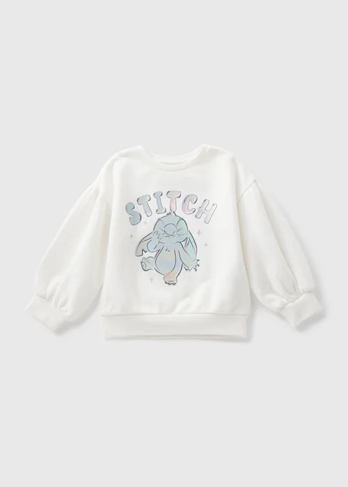 Disney Kids Cream Stitch Sweatshirt (1-7yrs) - 1-1.5 Yrs Image 1