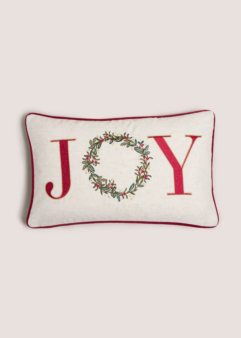Winter Poem Joy Embroidered Cushion Image 1