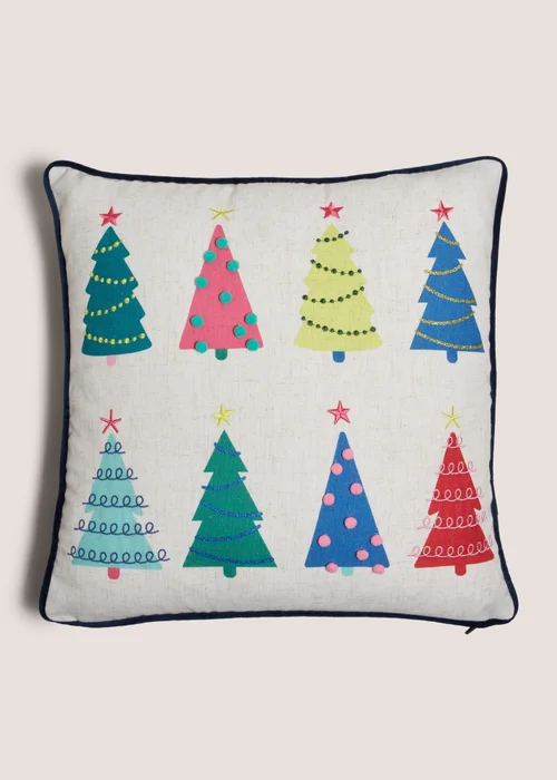 Embellished Christmas Tree Cushion Image 1