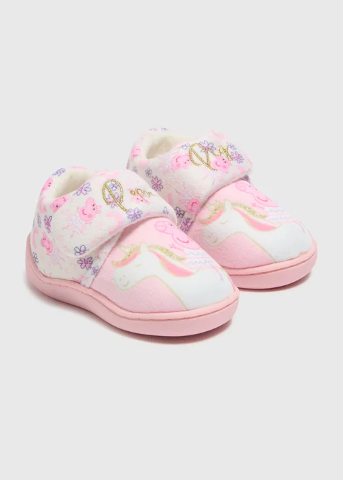 Peppa Pig Kids Pink Peppa Cupsole Slippers (Younger 4-12) - Size 4 Infants Image 1