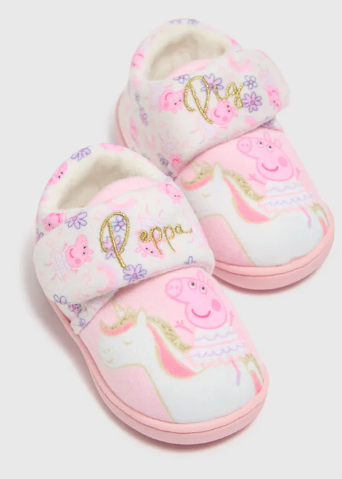 Peppa Pig Kids Pink Peppa Cupsole Slippers (Younger 4-12) - Size 4 Infants Image 2