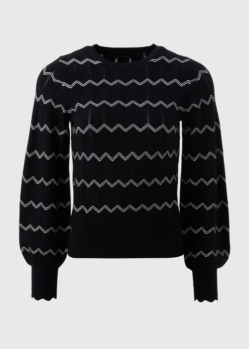 Black Pointelle Stripe Jumper - 8 Image 4