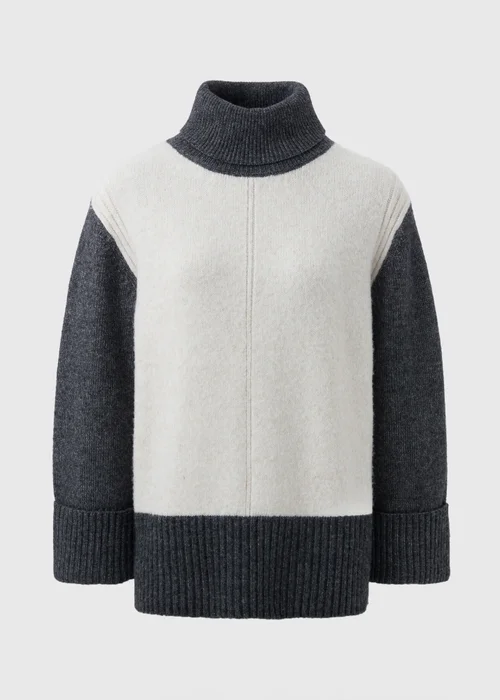 Et Vous White Colour Block Jumper - S Image 4