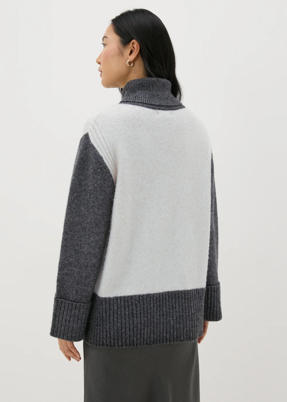 Et Vous White Colour Block Jumper - S Image 3