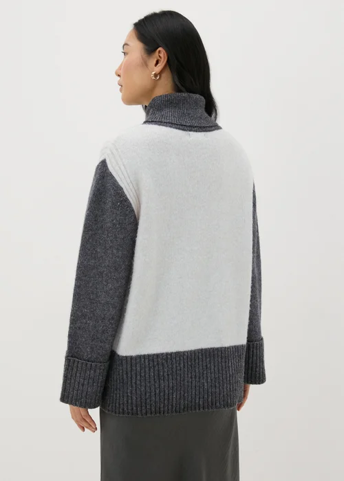 Et Vous White Colour Block Jumper - S Image 3