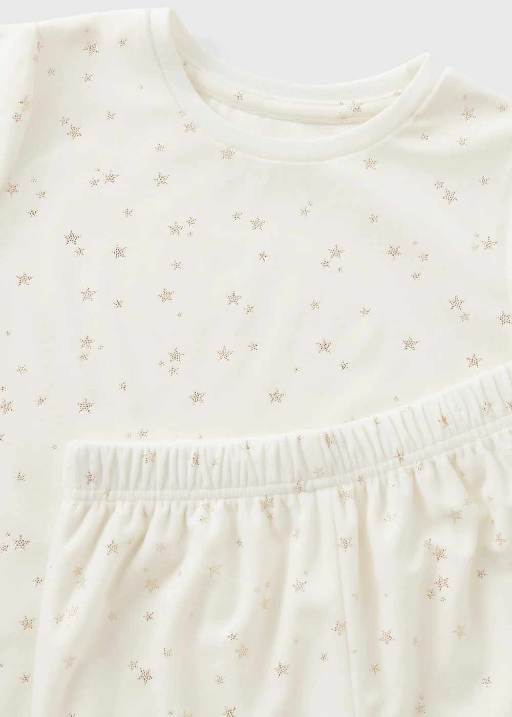 Girls Cream Foil Star Top & Bottoms Pyjama Set (7-13yrs) - Age 7 Years Image 2