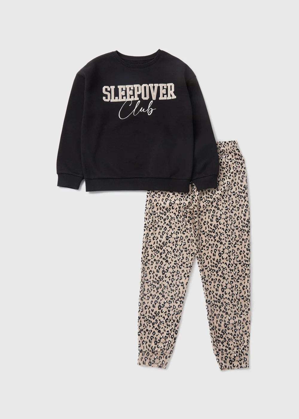 Girls Black Sleepover Club Sweatshirt Pyjama Set (7-13yrs) - Age 7 Years Image 1