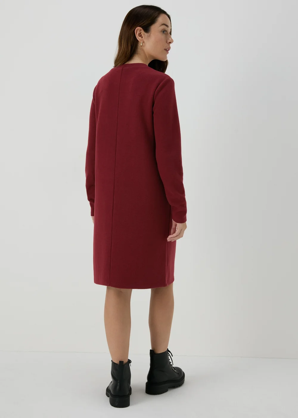 Burgundy Ribbed Midi Dress - 8 Image 2