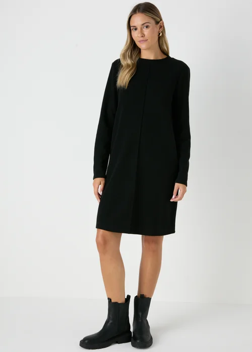 Black Ribbed Sweater Dress - 8 Image 1