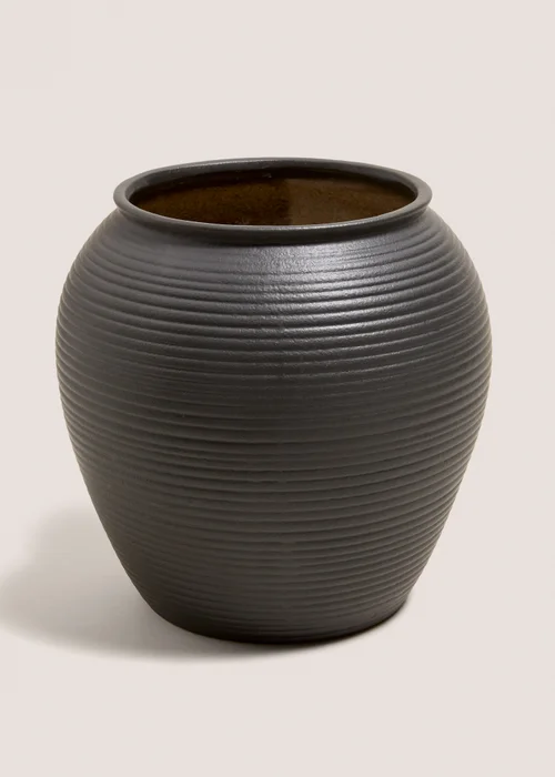 Black Ceramic Vase (20cm x 20cm x 19.5cm) Image 1