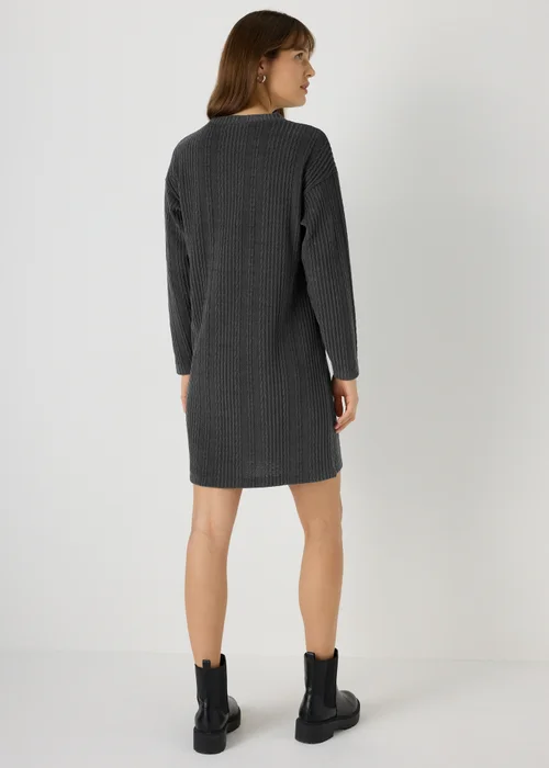 Charcoal Cable Knit Mini Dress - 8 Image 2