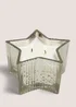 Wondrous Ribbed Star Candle Silver Image 1