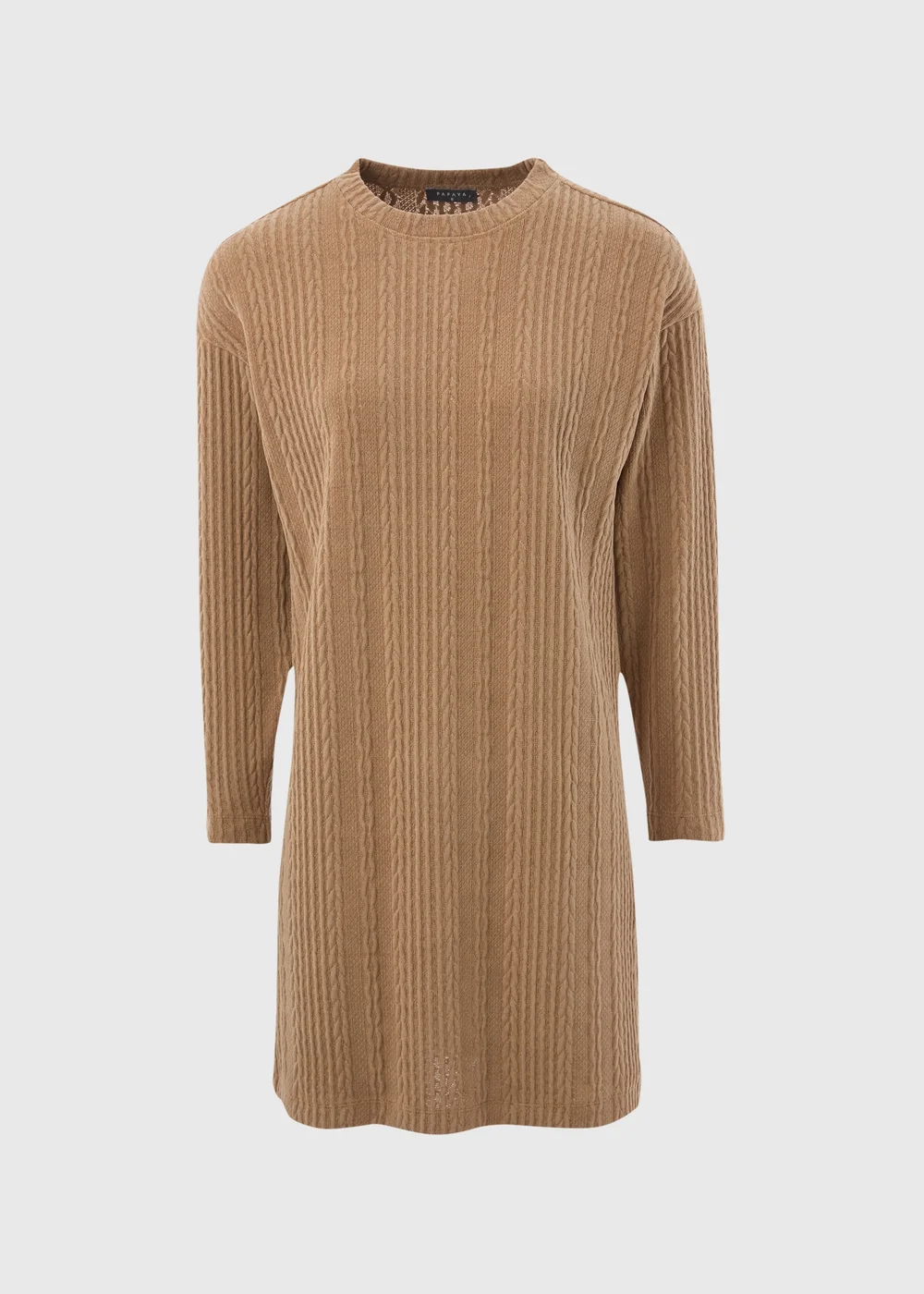 Brown Cable Knit Mini Dress - 8 Image 4