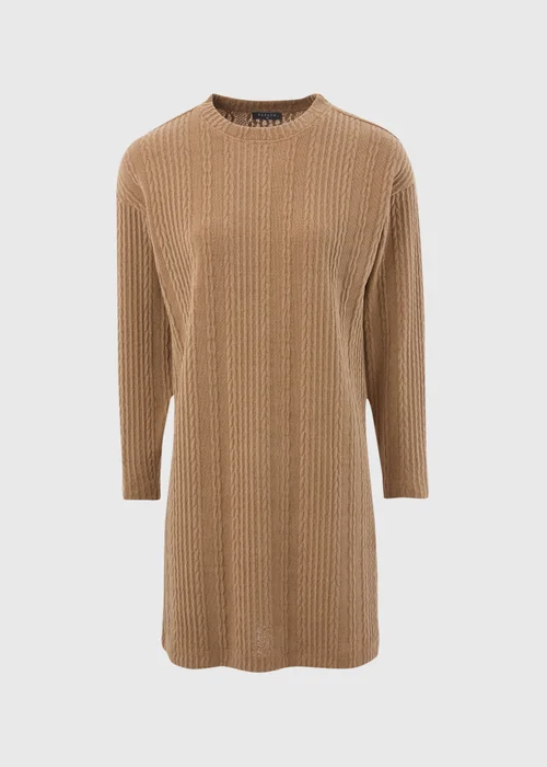 Brown Cable Knit Mini Dress - 8 Image 4