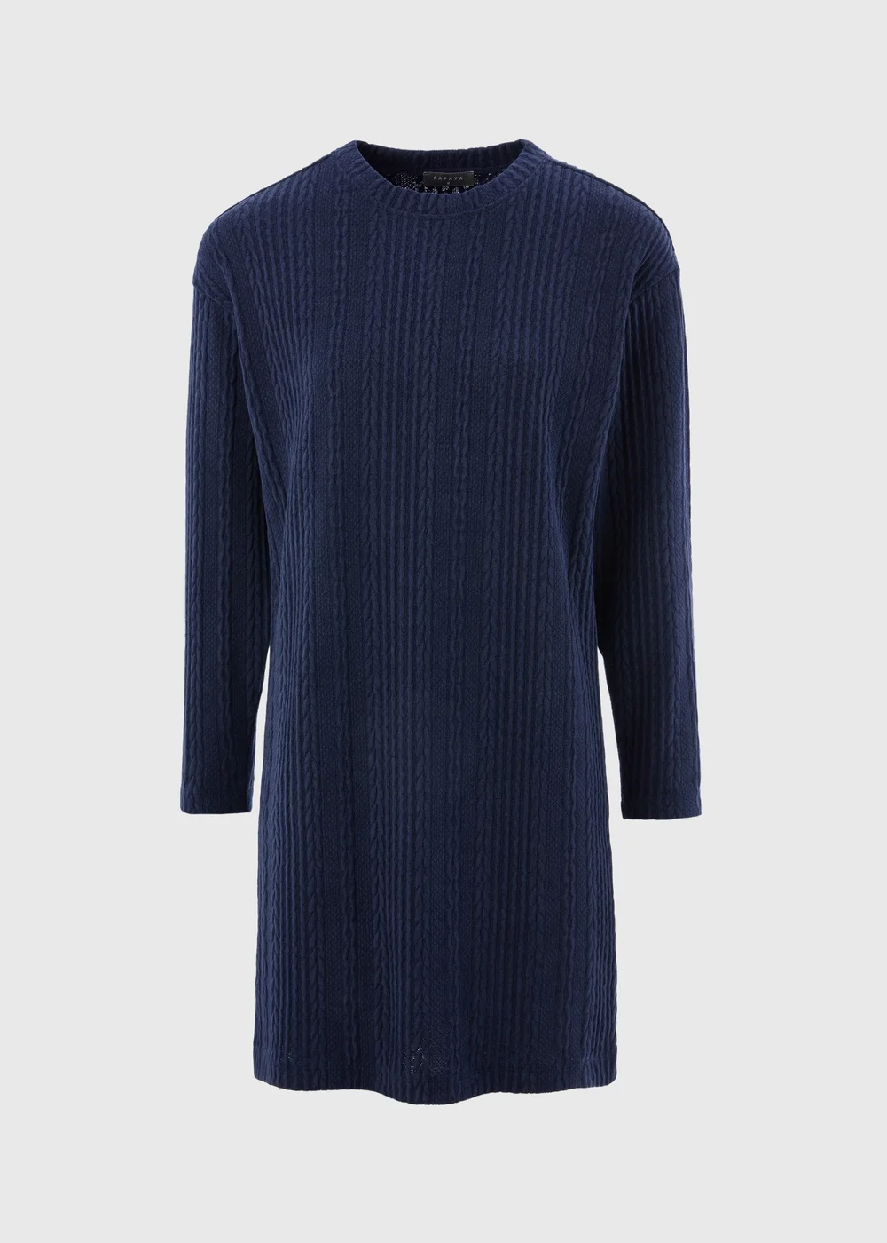Navy Cable Knit Mini Dress - 8 Image 4