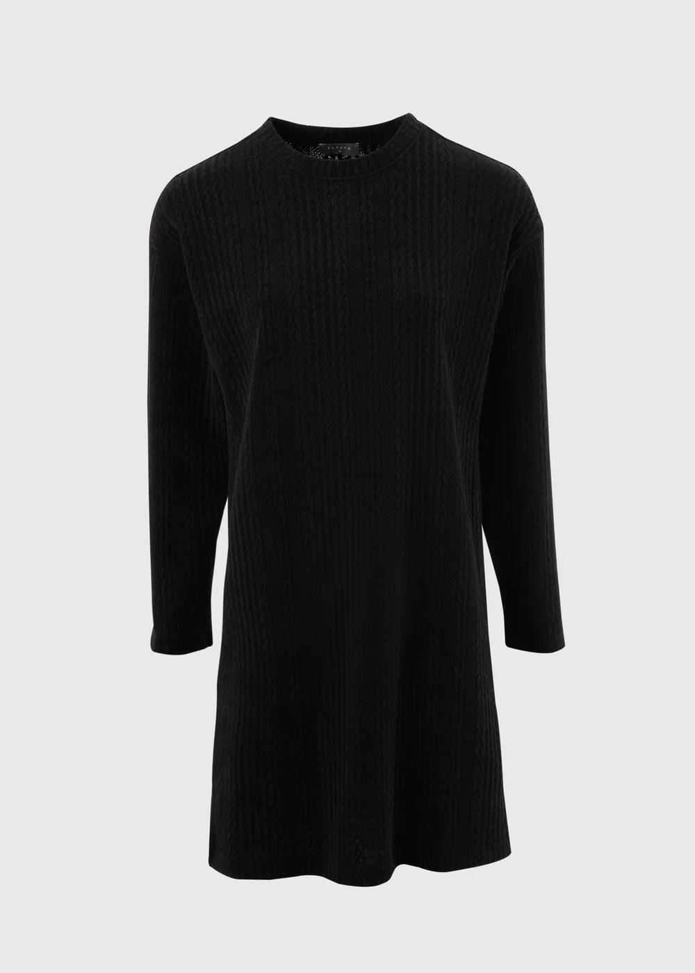 Black Cable Knit Mini Dress - 8 Image 4