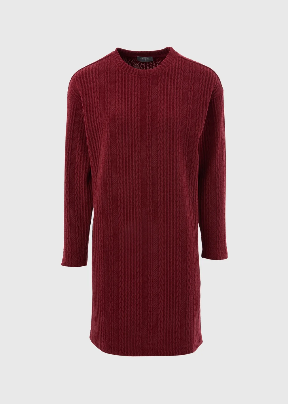 Burgundy Cable Knit Mini Dress - 8 Image 4