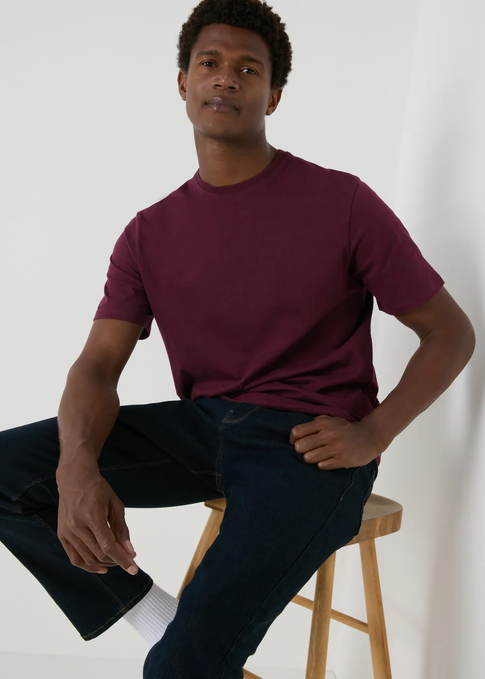 Burgundy Essential Crew Neck T-Shirt - XS Image 1