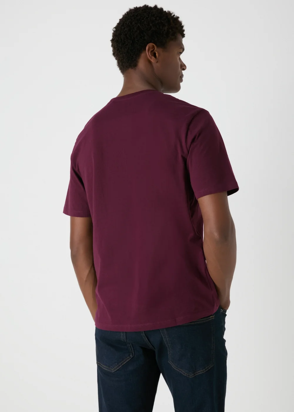 Burgundy Essential Crew Neck T-Shirt - XS Image 2