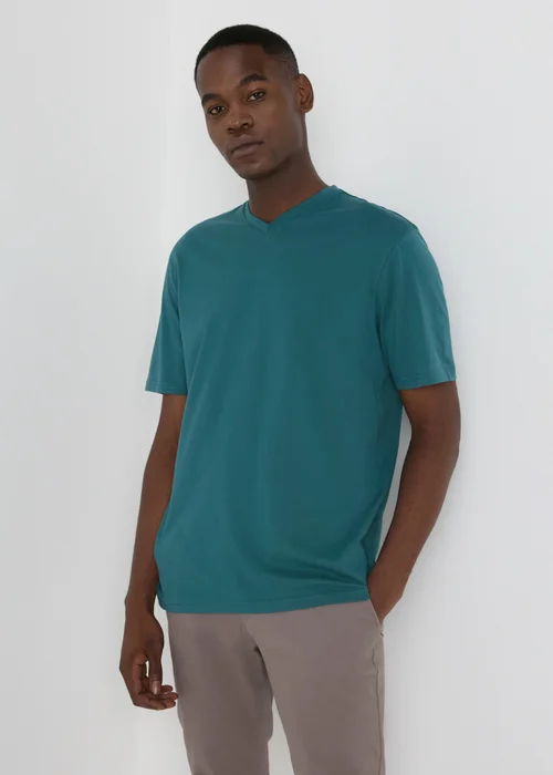 Teal Essential V-Neck T-Shirt - XS Image 1