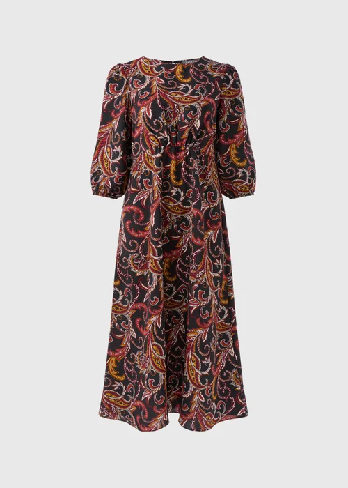 Black Paisley Midi Dress - 8 Image 4