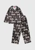 Barbie Girls Black Satin Pyjama Set (4-12yrs) - Age 4 Years Image 1