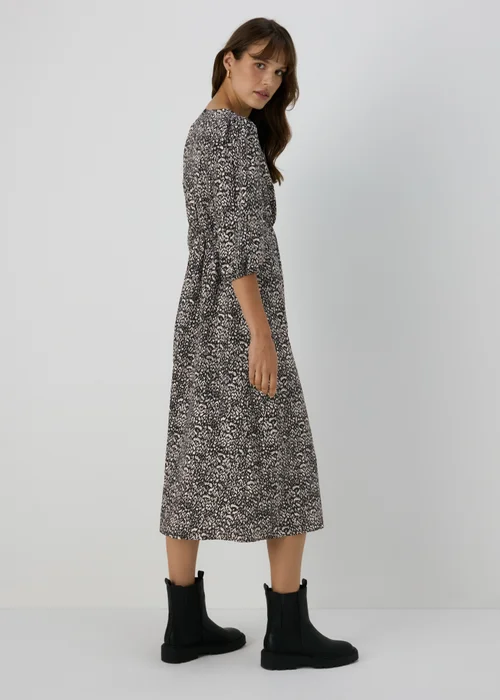 Black Printed Midi Dress - 8 Image 2