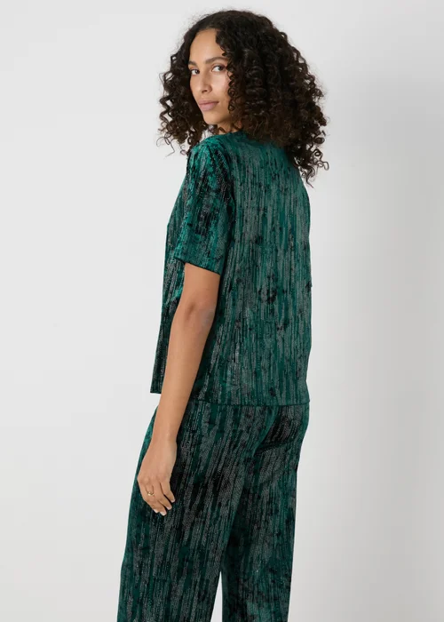 Et Vous Green Glitter Velvet Top - Size 8 Image 2