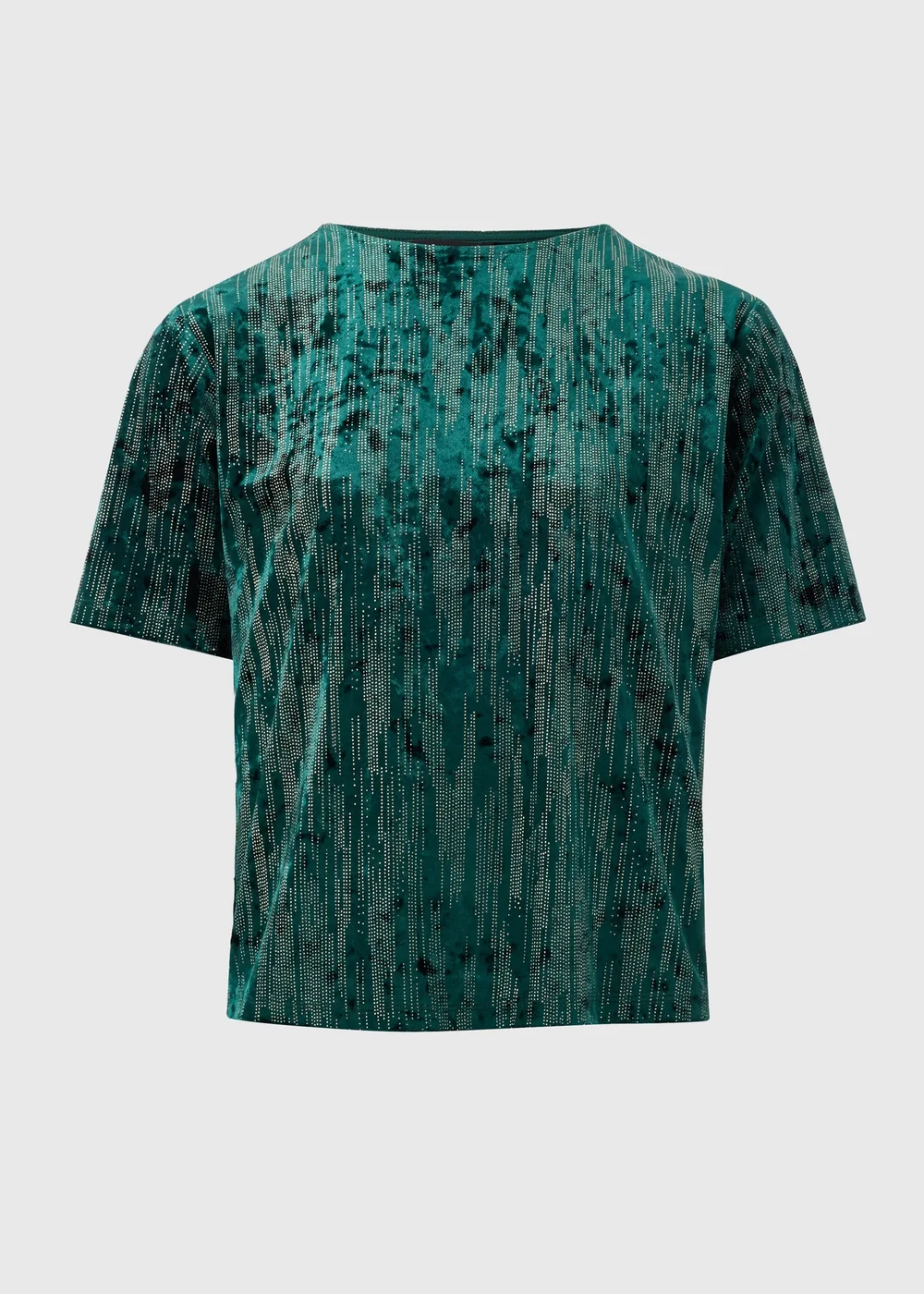 Et Vous Green Glitter Velvet Top - Size 8 Image 4