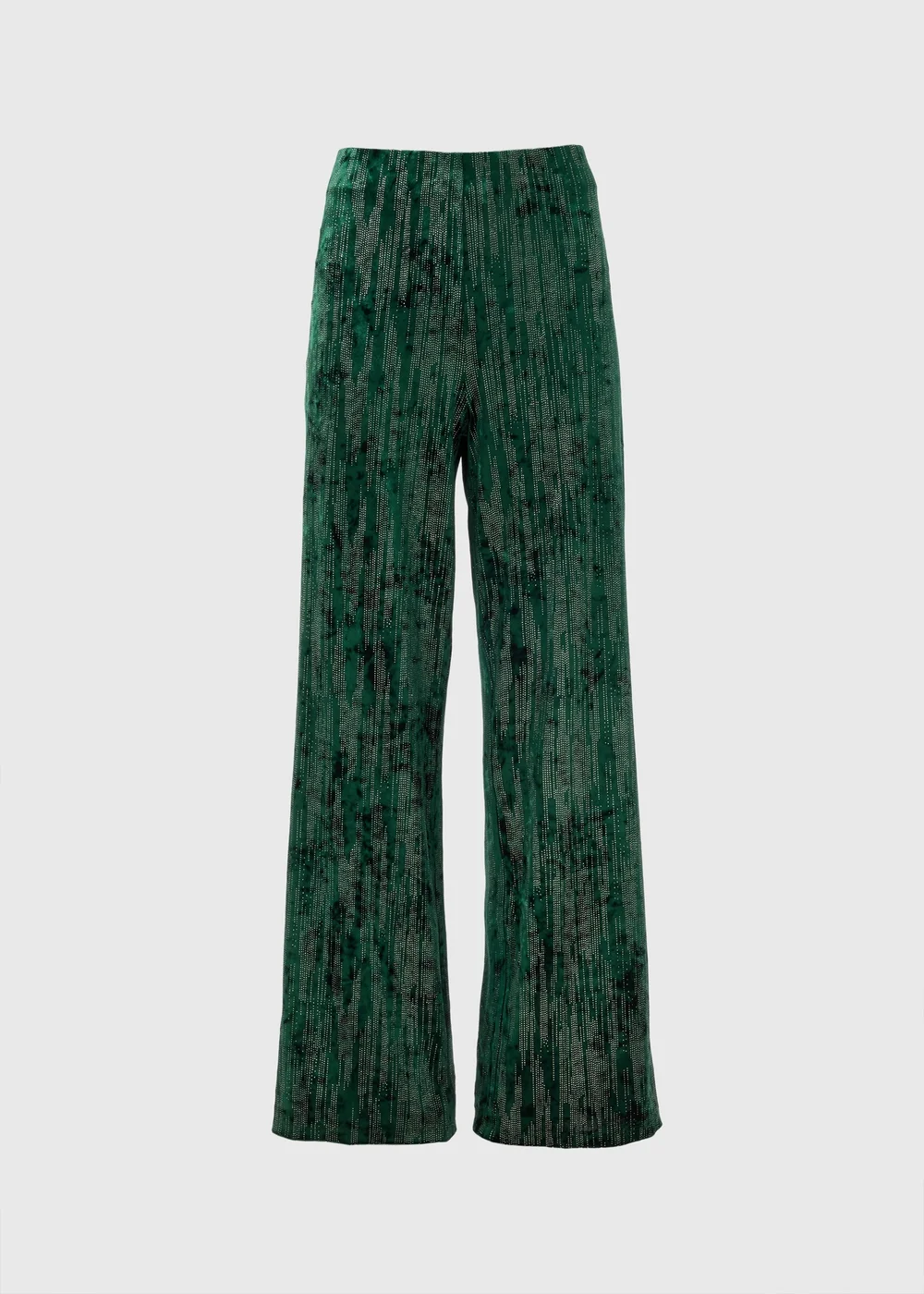 Et Vous Green Glitter Velvet Trousers - 8 Image 4