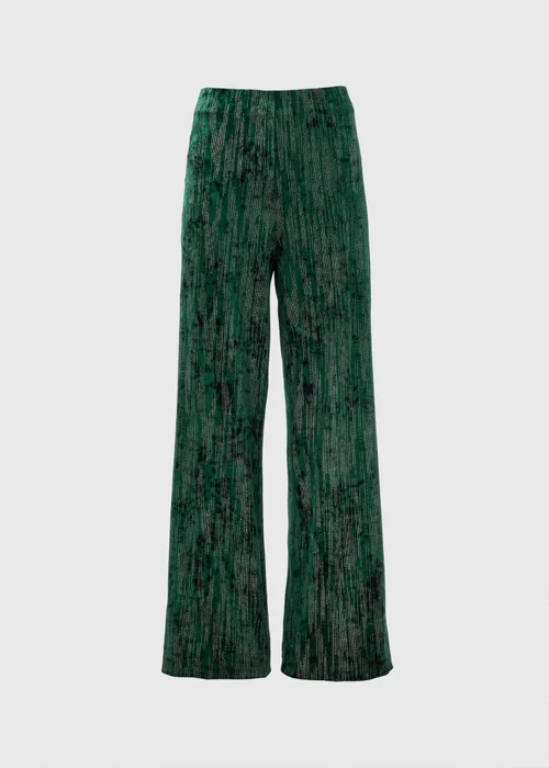 Et Vous Green Glitter Velvet Trousers - 8 Image 4