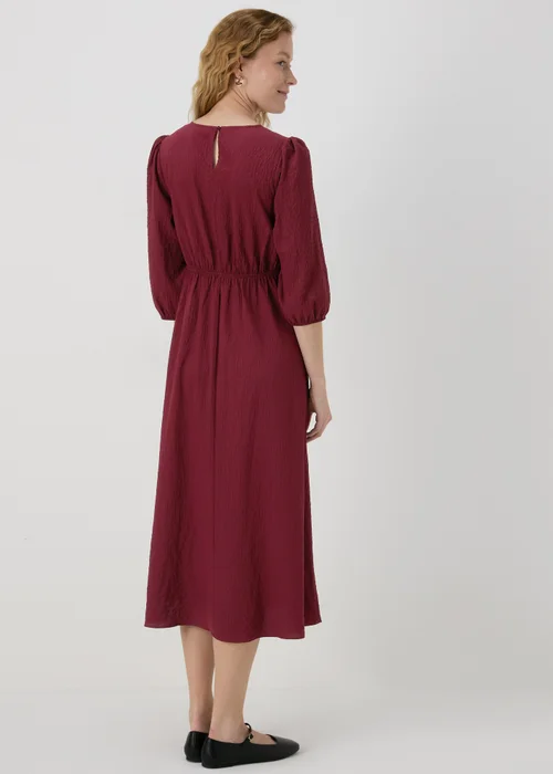 Burgundy Midi Tea Dress - 8 Image 2