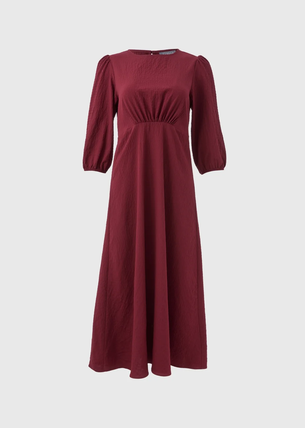 Burgundy Midi Tea Dress - 8 Image 5
