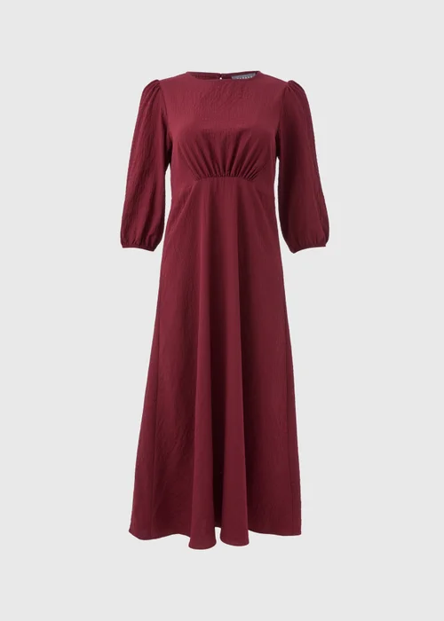 Burgundy Midi Tea Dress - 8 Image 5