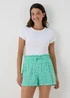 Green Patterned Viscose Shorts - 8 Image 1