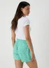 Green Patterned Viscose Shorts - 8 Image 2