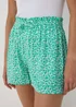 Green Patterned Viscose Shorts - 8 Image 3