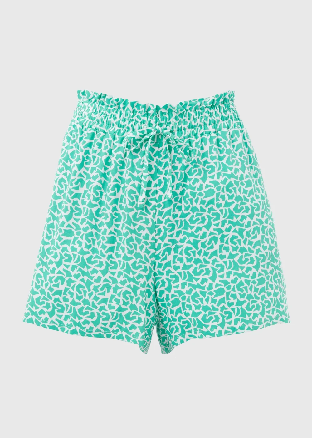 Green Patterned Viscose Shorts - 8 Image 5