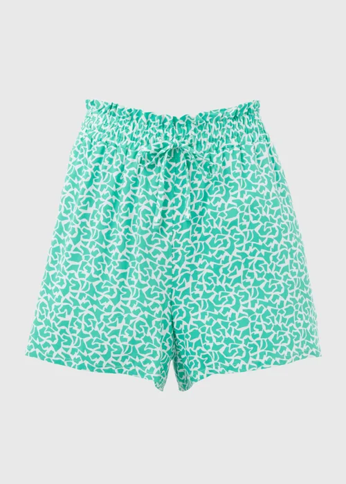 Green Patterned Viscose Shorts - 8 Image 5