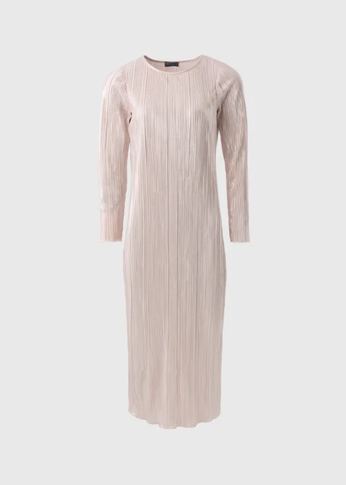 Pink Metallic Plisse Midi Dress - 8 Image 4