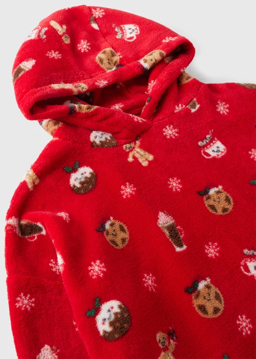 Kids Red Christmas Gingerbread Snuggle Hoodie (3-13yrs) - Medium Image 3