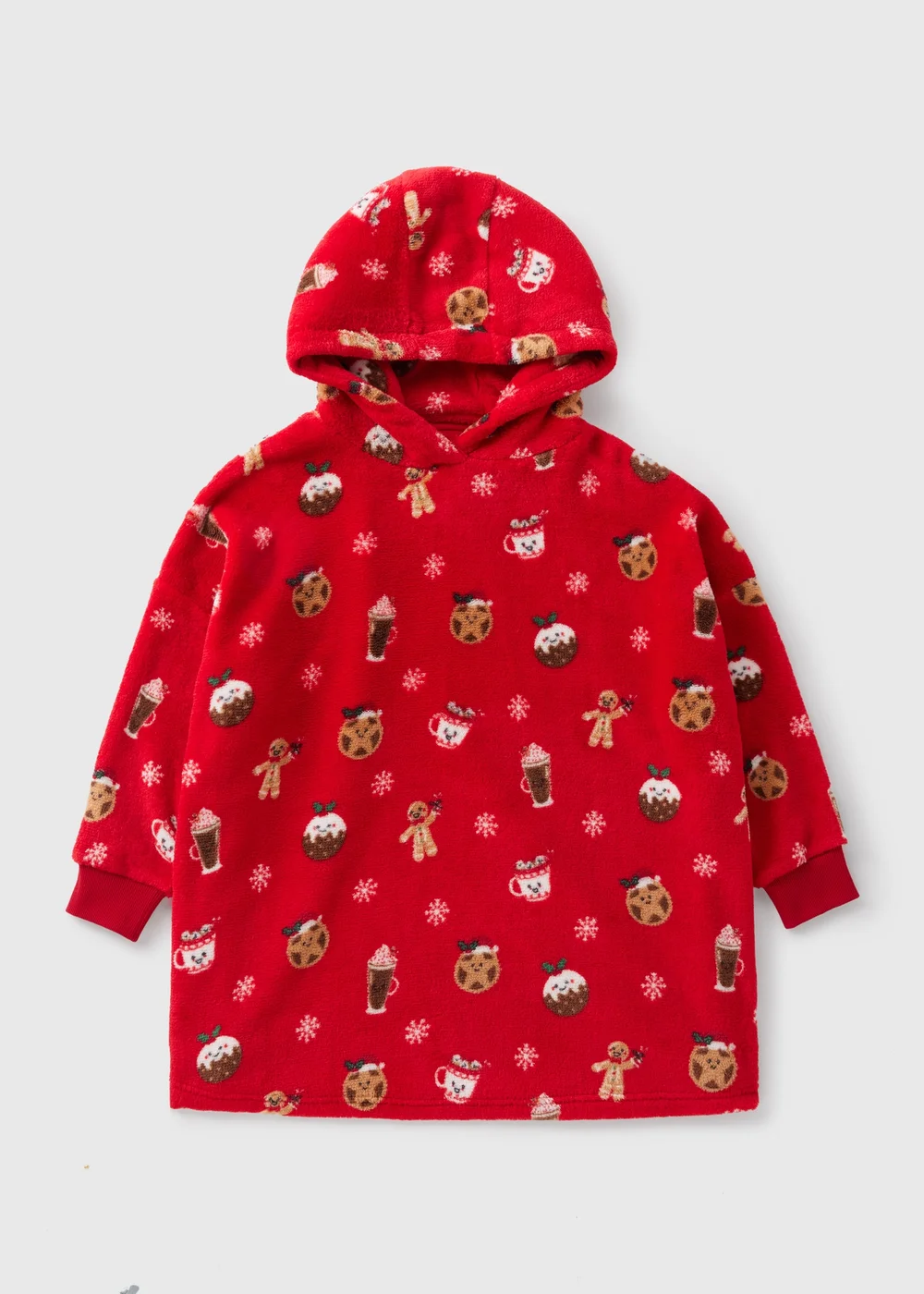 Kids Red Christmas Gingerbread Snuggle Hoodie (3-13yrs) - Medium Image 2