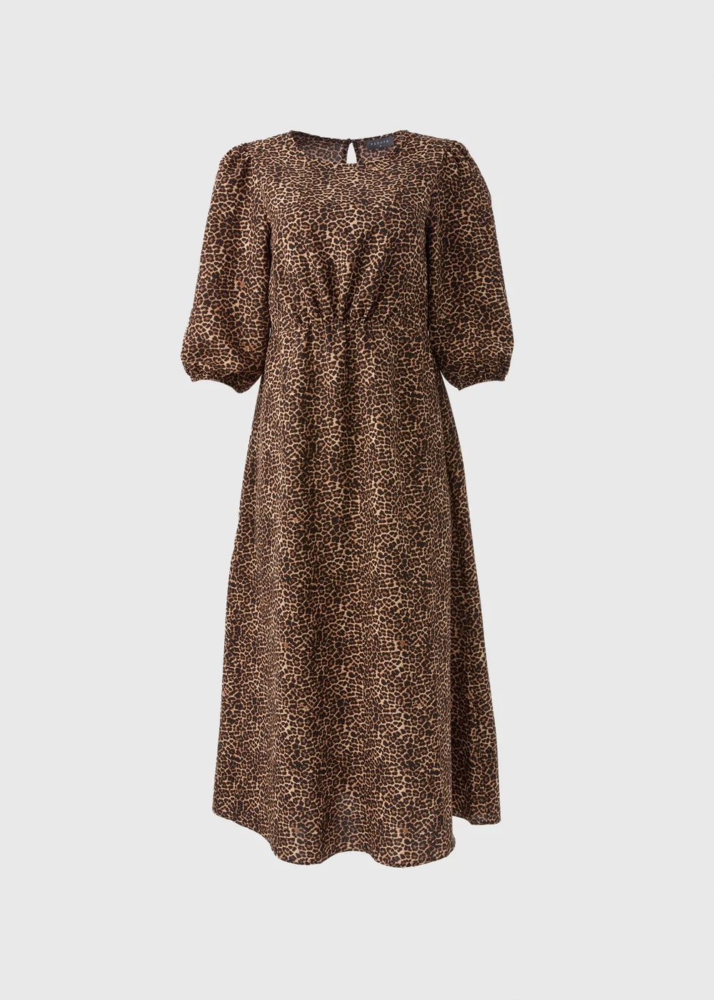 Brown Leopard Print Midi Dress - 8 Image 5
