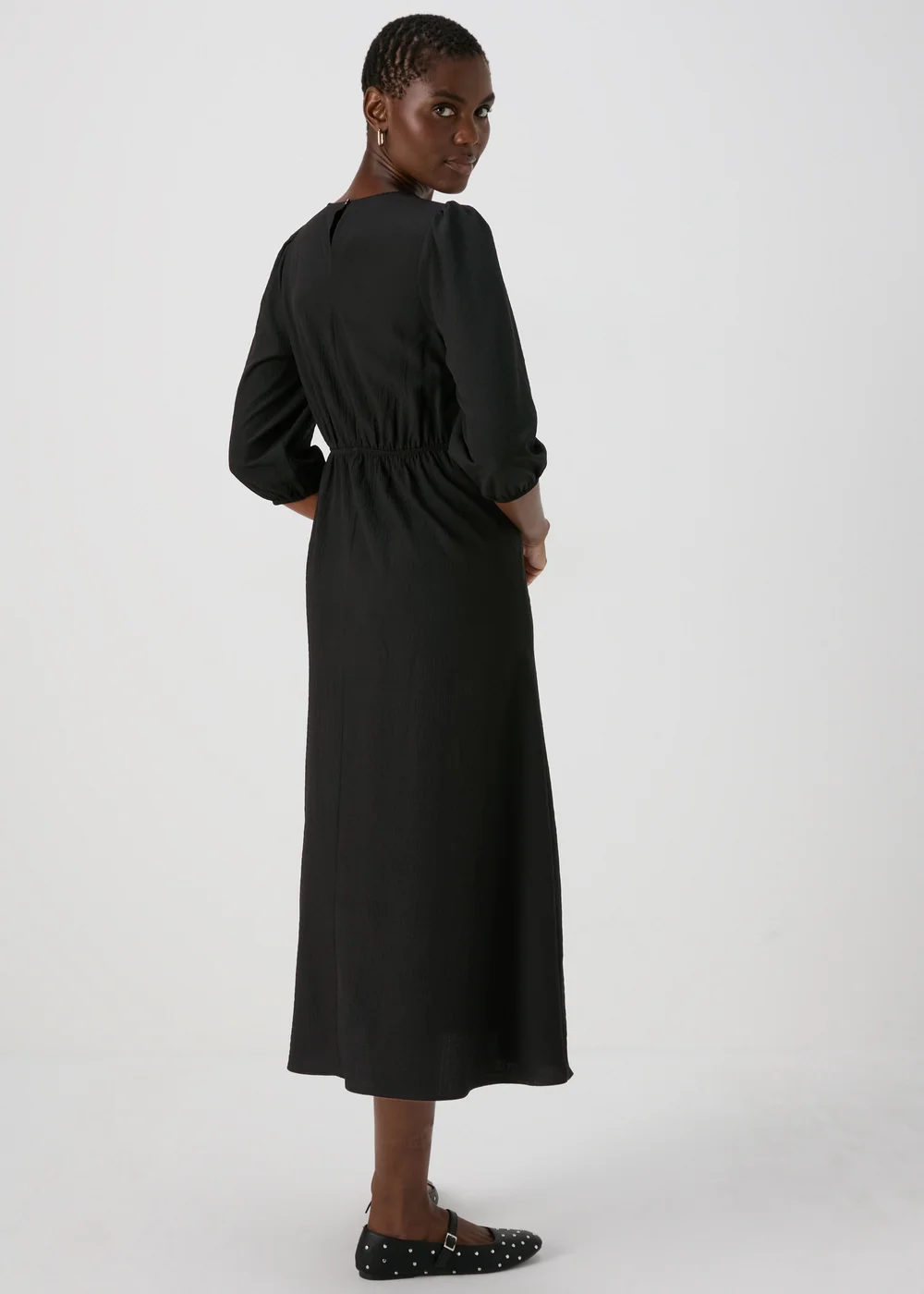Black Midi Tea Dress - 8 Image 2