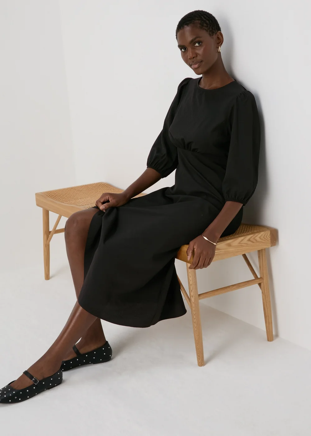 Black Midi Tea Dress - 8 Image 4