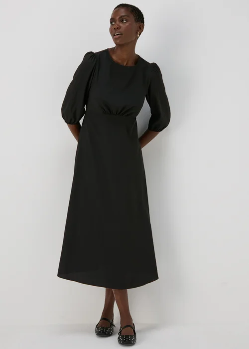 Black Midi Tea Dress - 8 Image 1
