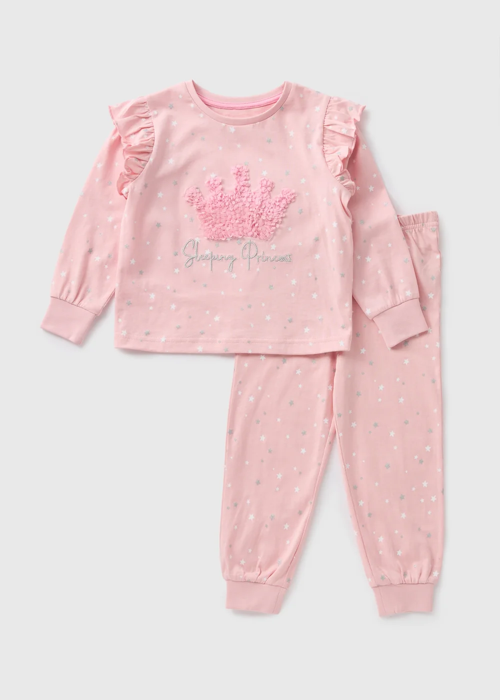 Girls Pink Princess Pyjama Set (1-7yrs) - Age 2 - 3 Years Image 1