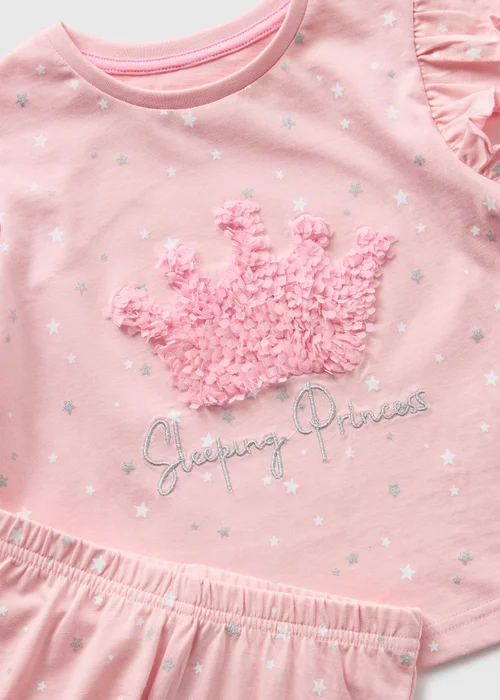 Girls Pink Princess Pyjama Set (1-7yrs) - Age 2 - 3 Years Image 2