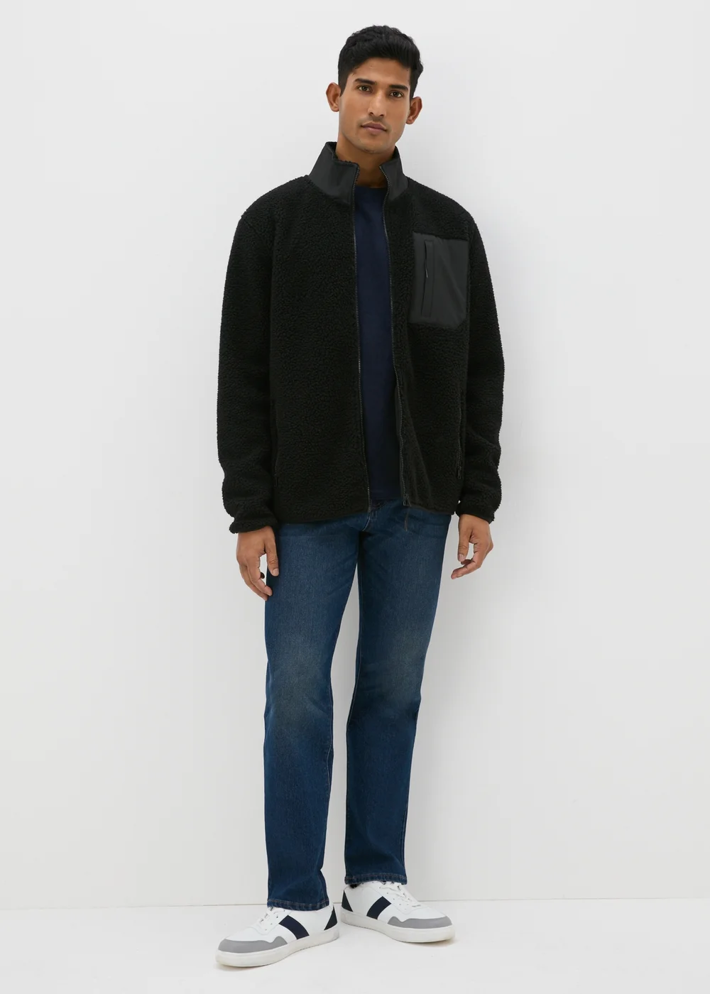 Navy Essential Crew Neck Long Sleeve T-Shirt - S Image 2